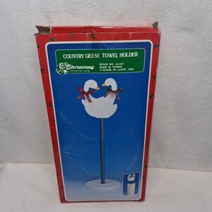 Vintage 1988 House of Lloyd Country Geese Paper Towel Holder NIB Cottagecore Kit